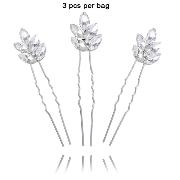 Wholesale Crystal Hairpin For Women With Leaf Design