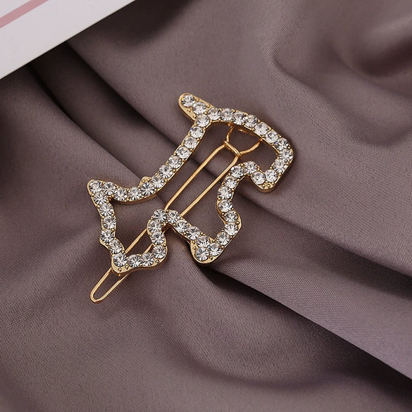 Wholesale Crystal Rhinestone Plaid Animal Frog Clip Hairpin For Women And Female Dog Pets