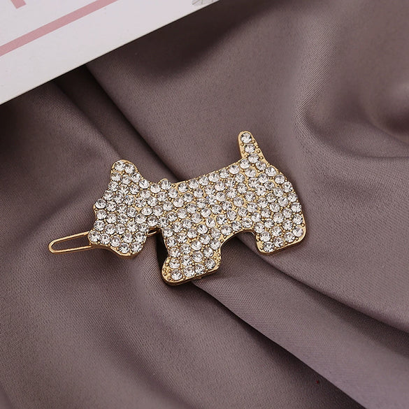 Wholesale Crystal Rhinestone Plaid Animal Frog Clip Hairpin For Women And Female Dog Pets