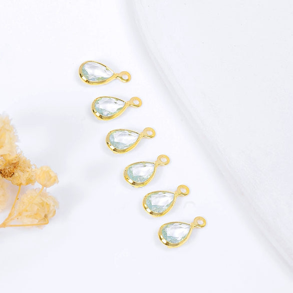 Wholesale Crystal Zircon Earrings Pendant With Gold Plated Electroplating And Geometric Style