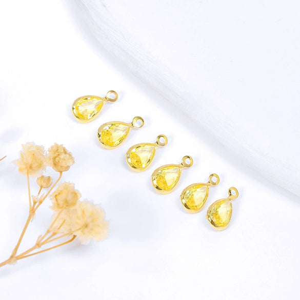 Wholesale Crystal Zircon Earrings Pendant With Gold Plated Electroplating And Geometric Style