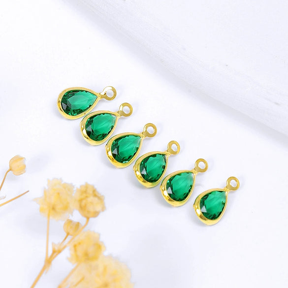 Wholesale Crystal Zircon Earrings Pendant With Gold Plated Electroplating And Geometric Style