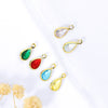 Wholesale Crystal Zircon Earrings Pendant With Gold Plated Electroplating And Geometric Style