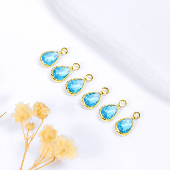 Wholesale Crystal Zircon Earrings Pendant With Gold Plated Electroplating And Geometric Style