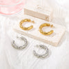 Wholesale Cshaped Exaggerated Big Earrings For Women Stainless Steel Ins Style Geometric Design Electroplated