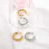 Wholesale Cshaped Exaggerated Big Earrings For Women Stainless Steel Ins Style Geometric Design Electroplated
