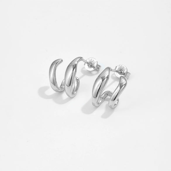 Wholesale Cshaped Geometric Earrings For Women Copper Plated 18K Gold Electroplating