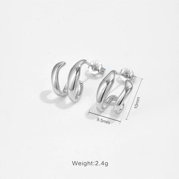 Wholesale Cshaped Geometric Earrings For Women Copper Plated 18K Gold Electroplating