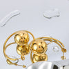 Wholesale Cshaped Hollow Stainless Steel Earrings With Round Ball Design And Geometric Shape 18K Vacuum Plated In Furnace For Women