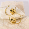 Wholesale Cshaped Hollow Stainless Steel Earrings With Round Ball Design And Geometric Shape 18K Vacuum Plated In Furnace For Women