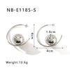 Wholesale Cshaped Hollow Stainless Steel Earrings With Round Ball Design And Geometric Shape 18K Vacuum Plated In Furnace For Women