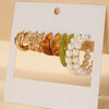 Wholesale Cshaped Imitation Pearl Earrings Set Alloy Animal Zodiac Pattern Set With Diamonds Retro Women's