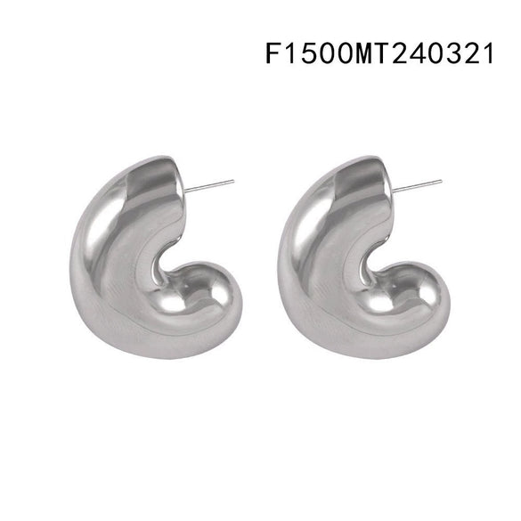 Wholesale Cshaped Round Bead Earrings With Fine Steel Balls And High Texture Stainless Steel Ushape And Geometric Pattern Electroplated Women's Exaggerated Earrings