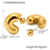 Wholesale Cshaped Round Bead Earrings With Fine Steel Balls And High Texture Stainless Steel Ushape And Geometric Pattern Electroplated Women's Exaggerated Earrings