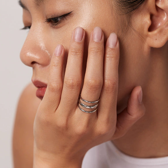 Wholesale Cshaped Stainless Steel Earrings And Geometric Titanium Steel Ring With 18K Gold Plated Electroplating