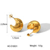 Wholesale Cshaped Titanium Steel Hollow Electroplated Geometric Earrings For Women