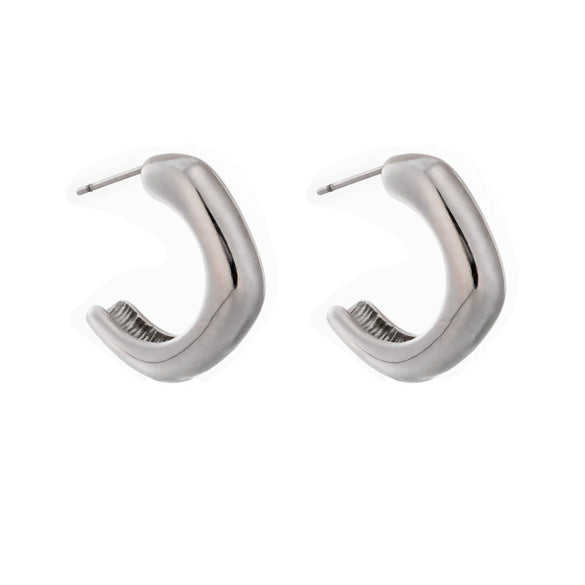 Wholesale Ctype Geometric Titanium Steel Stud Earrings With Retro Neutral Cold Style And Electroplating Finish
