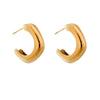 Wholesale Ctype Geometric Titanium Steel Stud Earrings With Retro Neutral Cold Style And Electroplating Finish
