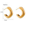 Wholesale Ctype Geometric Titanium Steel Stud Earrings With Retro Neutral Cold Style And Electroplating Finish