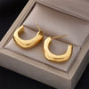 Wholesale Ctype Geometric Titanium Steel Stud Earrings With Retro Neutral Cold Style And Electroplating Finish