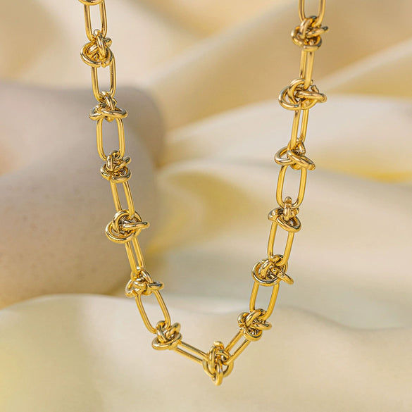 Wholesale Cuban Chain Necklace In Fashionable Style With Geometric Pattern Made Of Stainless Steel And Titanium Steel Electroplated