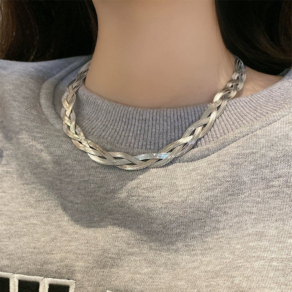 Wholesale Cuban Chain Necklace In Fashionable Style With Geometric Pattern Made Of Stainless Steel And Titanium Steel Electroplated