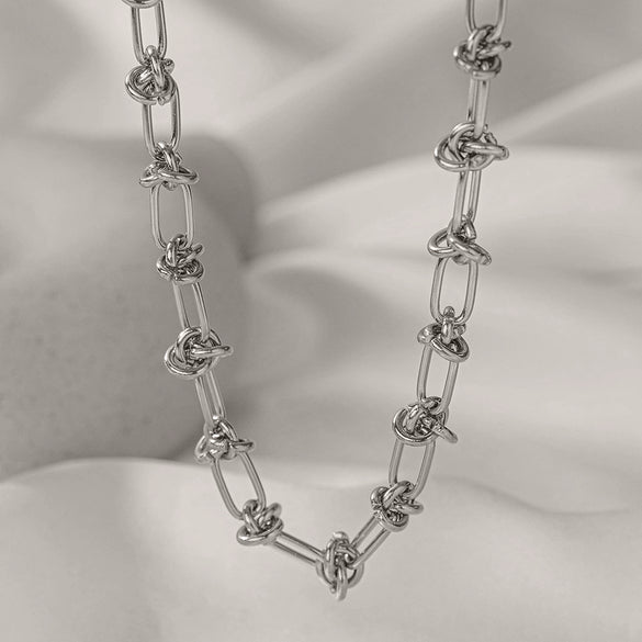 Wholesale Cuban Chain Necklace In Fashionable Style With Geometric Pattern Made Of Stainless Steel And Titanium Steel Electroplated