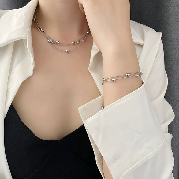 Wholesale Cuban Chain Necklace In Fashionable Style With Geometric Pattern Made Of Stainless Steel And Titanium Steel Electroplated