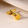 Wholesale Cufflinks And Tie Clips Stainless Steel Mirror Polished With Letter Pattern Electroplated For Shirt And Suit Unisex