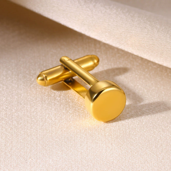 Wholesale Cufflinks And Tie Clips Stainless Steel Mirror Polished With Letter Pattern Electroplated For Shirt And Suit Unisex