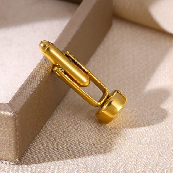 Wholesale Cufflinks And Tie Clips Stainless Steel Mirror Polished With Letter Pattern Electroplated For Shirt And Suit Unisex