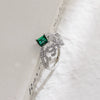 Wholesale Cultured Emerald And Diamond Set Crownshaped S925 Silver Ring For Women