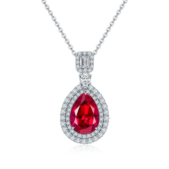 Wholesale Cultured Emerald Necklace 925 Silver O Word Chain Geometric Retro Style Set With Diamonds For Women