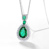 Wholesale Cultured Emerald Necklace 925 Silver O Word Chain Geometric Retro Style Set With Diamonds For Women