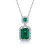 Wholesale Cultured Emerald Necklace 925 Silver O Word Chain Geometric Retro Style Set With Diamonds For Women