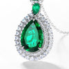 Wholesale Cultured Emerald Necklace 925 Silver O Word Chain Geometric Retro Style Set With Diamonds For Women