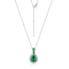 Wholesale Cultured Emerald Necklace 925 Silver O Word Chain Geometric Retro Style Set With Diamonds For Women