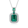 Wholesale Cultured Emerald Necklace 925 Silver O Word Chain Geometric Retro Style Set With Diamonds For Women