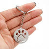 Wholesale Cute Animal Footprints Cat Claw Pendant Keychain Stainless Steel With Bear Piglet Small Animal Patterns Electroplated Heart Shaped And Round Geometric Design