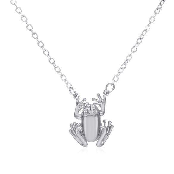 Wholesale Cute Animal Frog Pendant Necklace Copper Electroplating