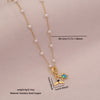 Wholesale Cute Animal Pattern Stainless Steel Marine Turtle Fishtail Clavicle Imitation Pearl Necklace