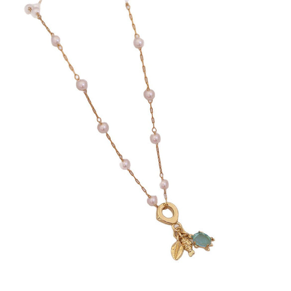 Wholesale Cute Animal Pattern Stainless Steel Marine Turtle Fishtail Clavicle Imitation Pearl Necklace