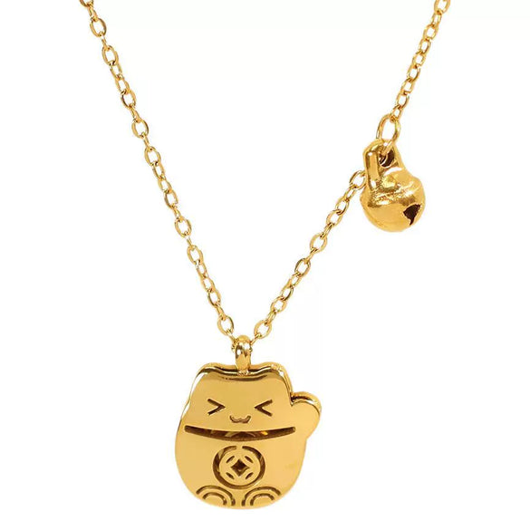 Wholesale Cute Animal Zodiac Cat Pendant Necklace 316L Stainless Steel 316L Stainless Steel Electroplating Jewelry
