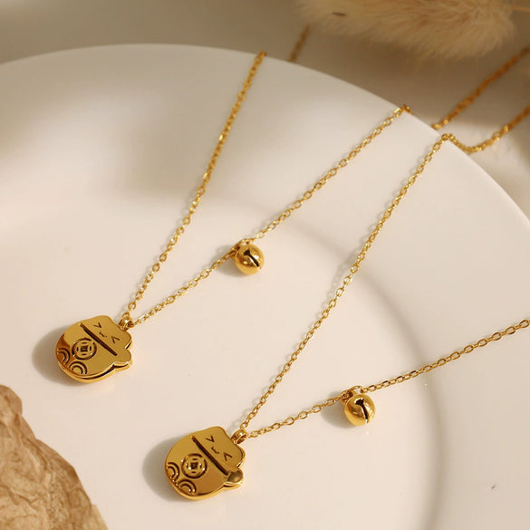 Wholesale Cute Animal Zodiac Cat Pendant Necklace 316L Stainless Steel 316L Stainless Steel Electroplating Jewelry