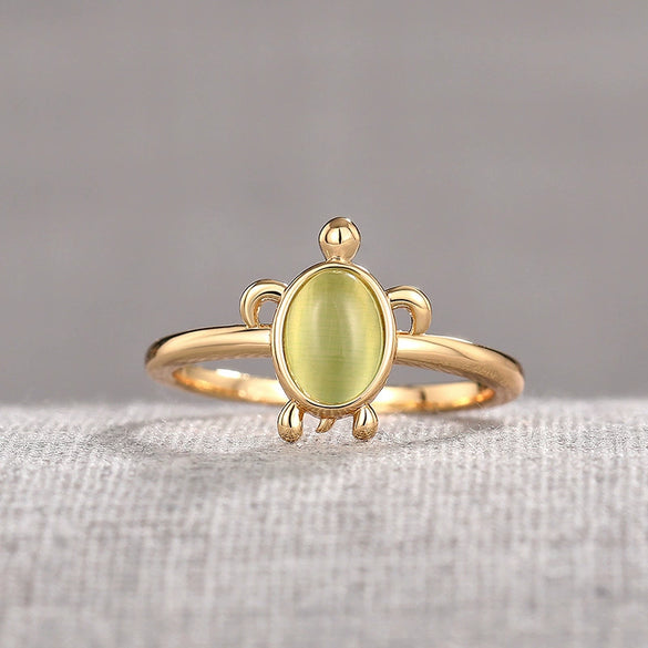 Wholesale Cute Animal Zodiac Turtle Copper Electroplated Ring For Women