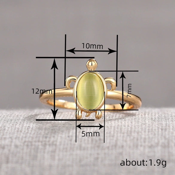 Wholesale Cute Animal Zodiac Turtle Copper Electroplated Ring For Women