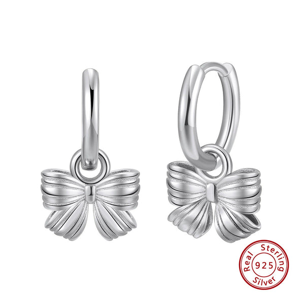 Wholesale Cute Bow Earrings S925 Silver Electroplated For Women