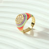 Wholesale Cute Candy Color Zircon Index Finger Ring For Women Copper Drop Oil Geometric Style