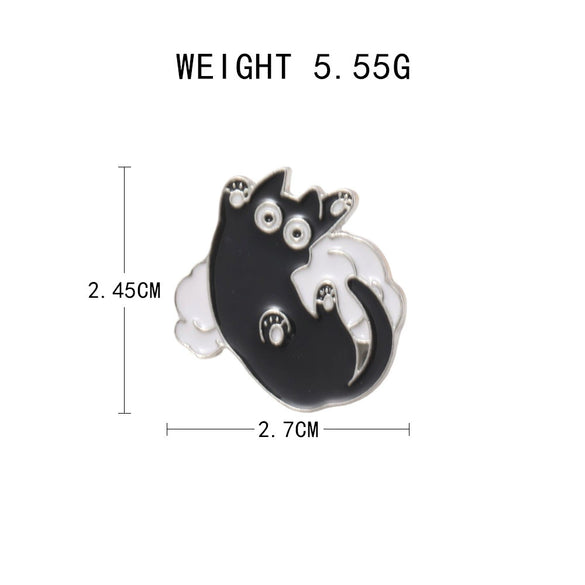 Wholesale Cute Cartoon Black Cat Cloud Shape Alloy Drop Oil Electroplated Brooch Badge