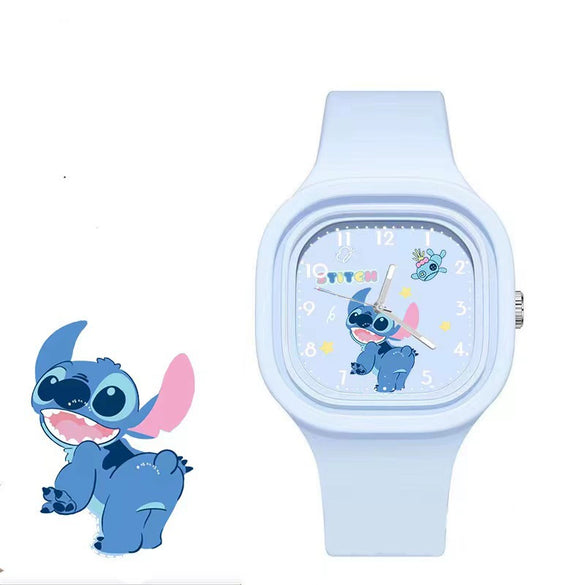 Wholesale Cute Cartoon Square Plastic Case And Silicone Strap Quartz Watch